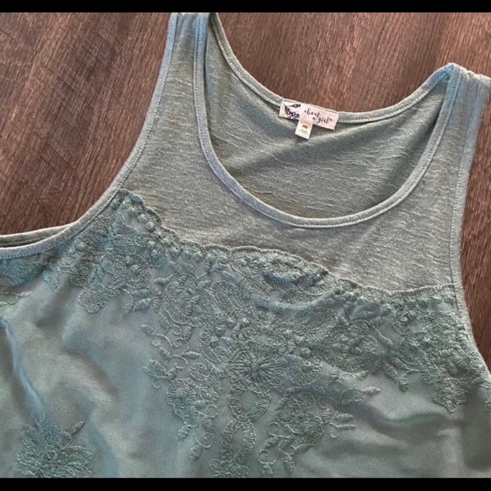 Sage Green Lace Tank Top